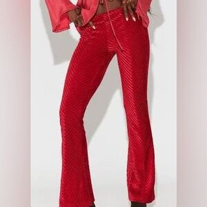 Free People Vibrant Red Flare Pants